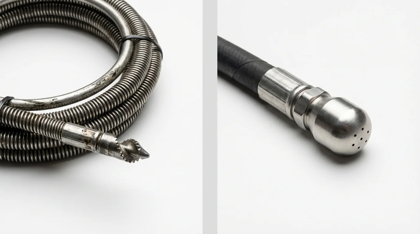 Drain snake cable and hydro jetting nozzle used for drain cleaning in Point Marion, PA