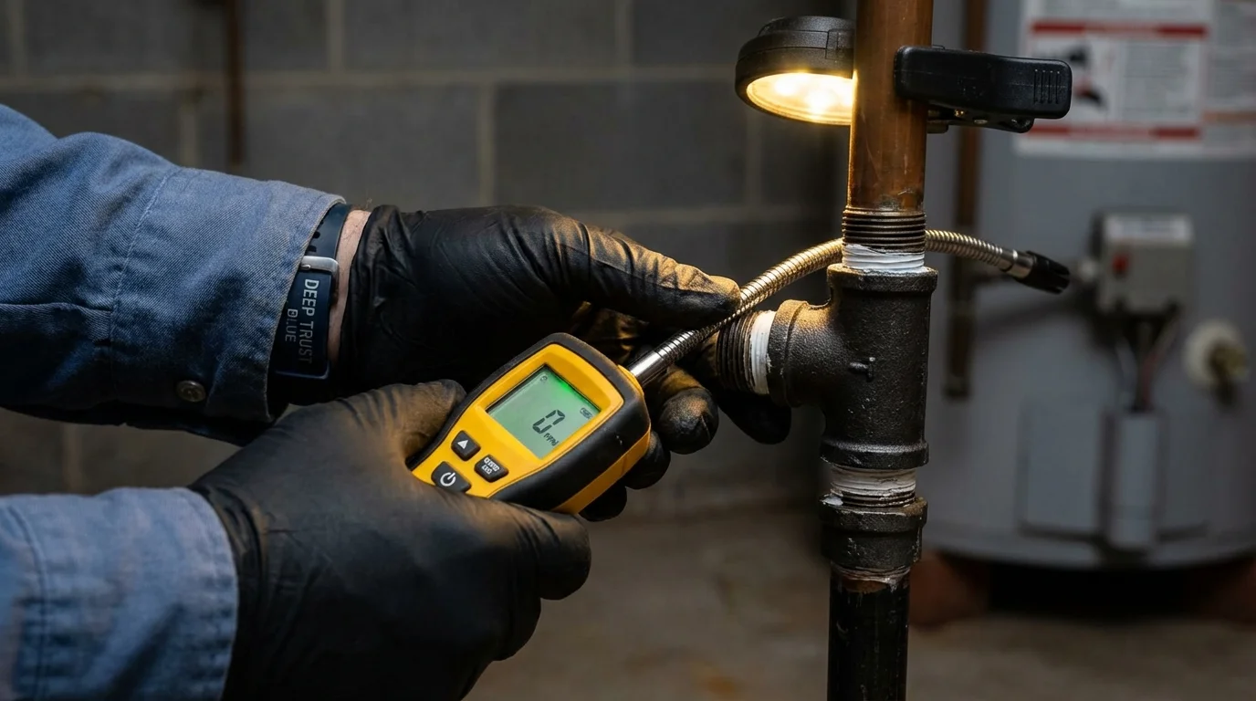 Gas leak detection with electronic sniffer by Johns Plumbing LLC in Point Marion
