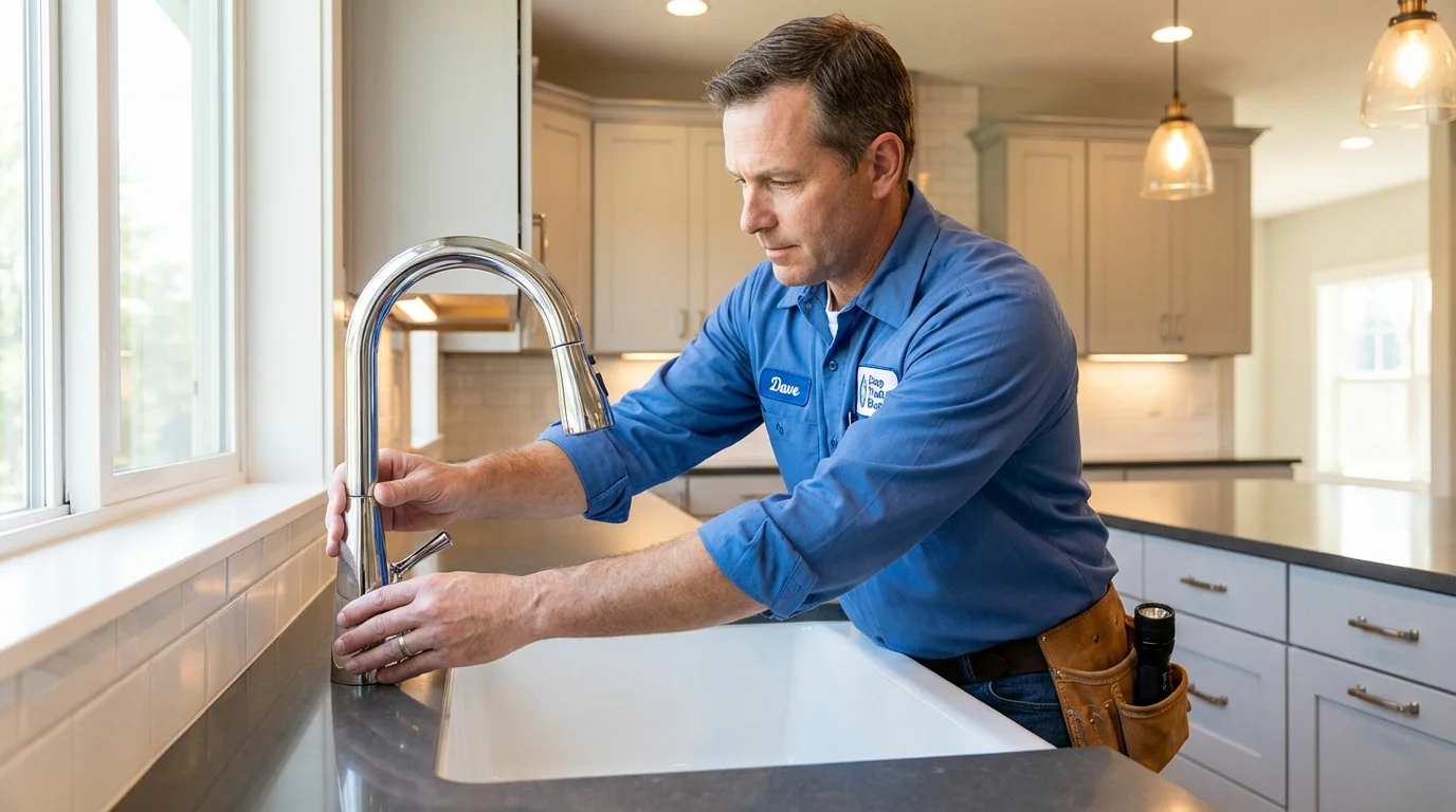 Kitchen faucet installation by Johns Plumbing LLC in Point Marion