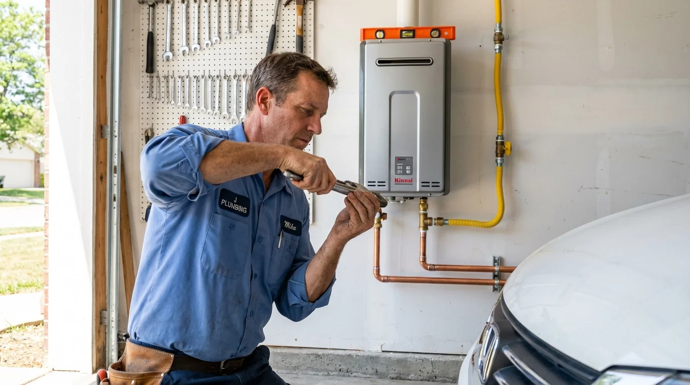 Tankless water heater installation by a Johns Plumbing LLC plumber in Point Marion
